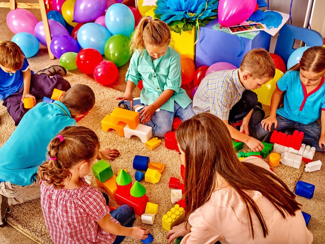 children playing with blocks