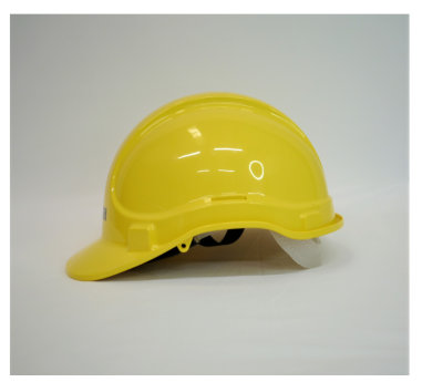 Area warden safety yellow helmet side